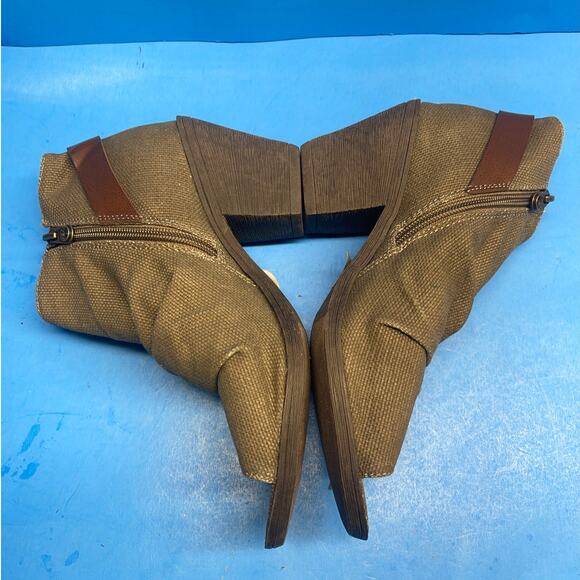 Blowfish Malibu Boots Women's 6.5 Ankle Booties Olive Green Canvas Zip Up Casual - Picture 5 of 10